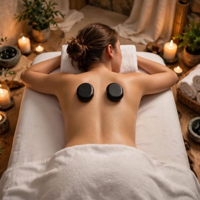 MASAJE CON PIEDRAS CALIENTES